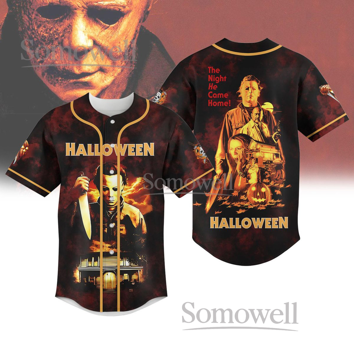 Michael Myers Halloween Baseball Jersey Shirt Horror Movie The Night He Came Home Gift