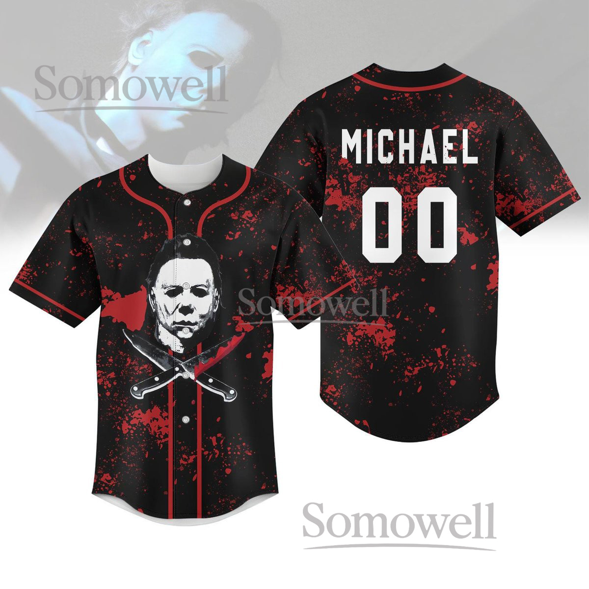 Michael Myers Halloween Baseball Jersey Shirt Horror Movie Mask Custom Gift