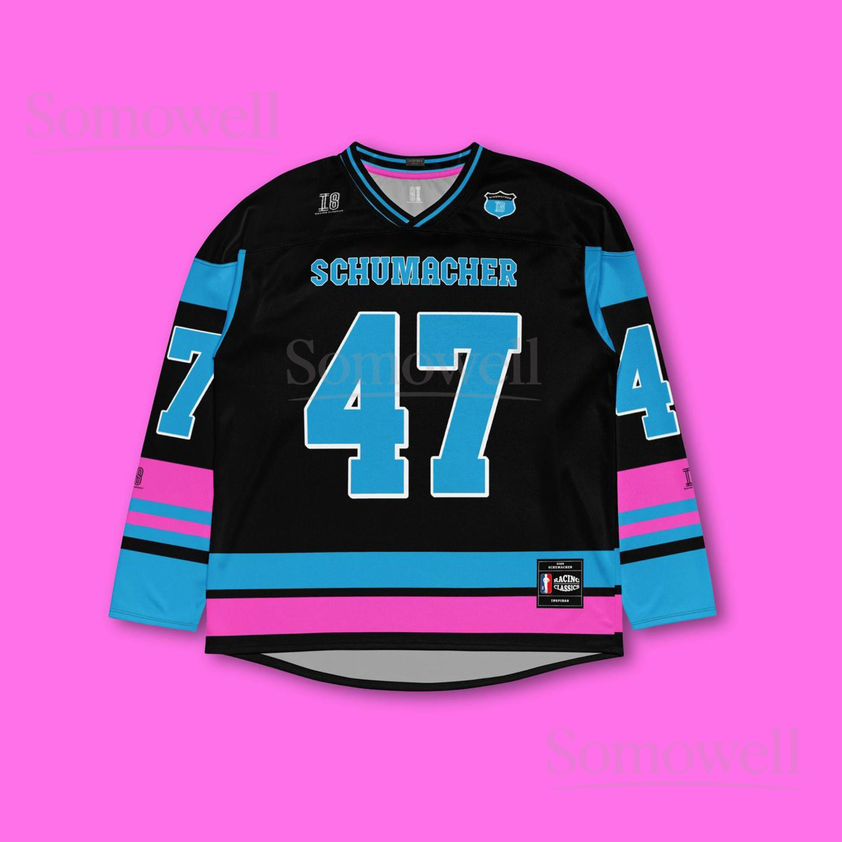 Custom Mick Schumacher Alpine F1 Hockey Jersey Shirt for Fans Black and Blue Unisex Formula 1 Team Apparel