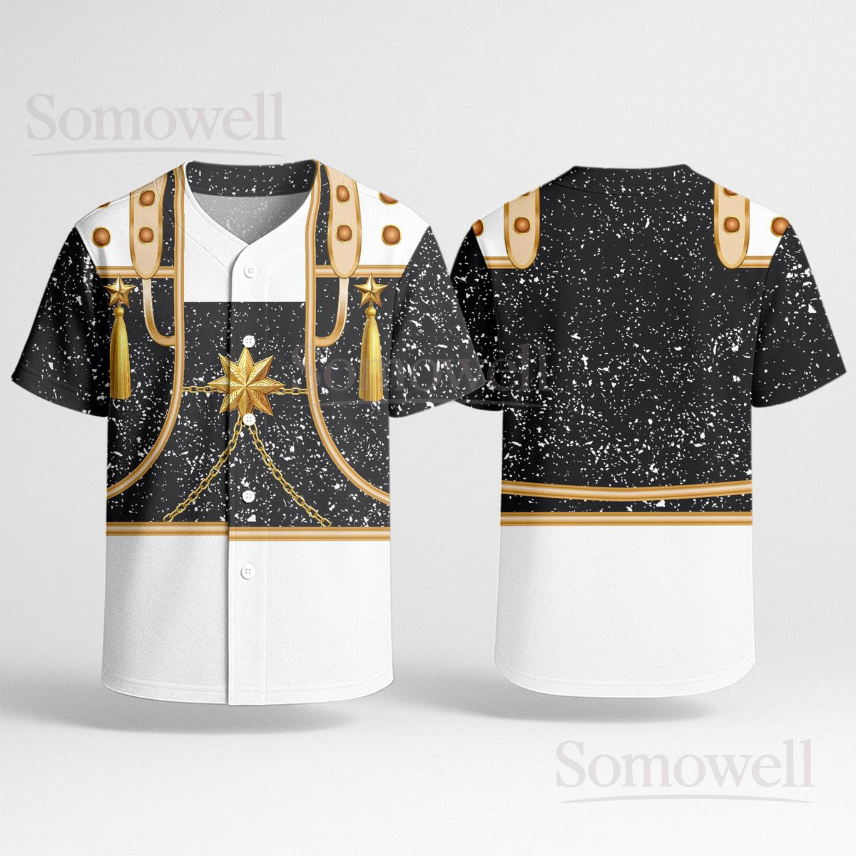 Custom Mira Baseball Jersey Shirt for Anime and Streetwear Fans Black and White Gold Accent Pattern Gift Apparel