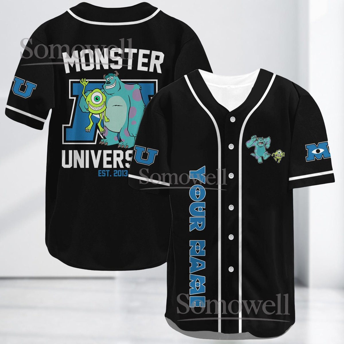 Monster Inc Baseball Jersey Shirt Personalized Disney Monsters University Gift