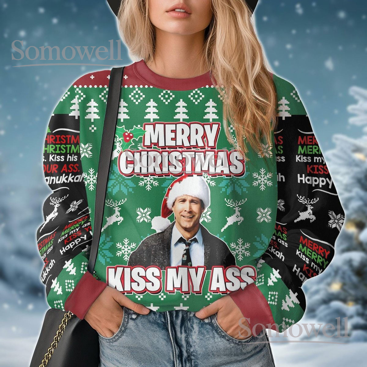 Merry Christmas Kiss My Ass Funny National Lampoon’s Vacation Ugly Christmas Sweater