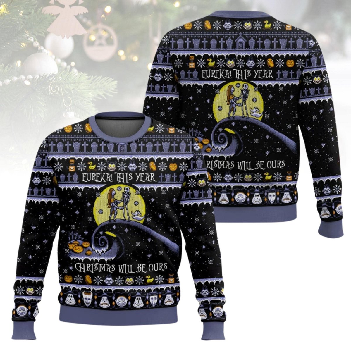 The Nightmare Before Christmas Ugly Christmas Sweater Jack Skellington Movie Holiday Pullover