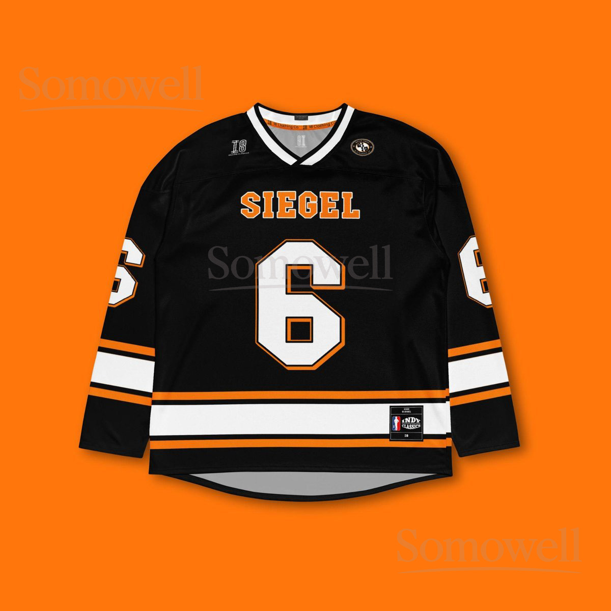 Custom Nolan Siegel McLaren IndyCar Hockey Jersey Shirt for Racing Fans Black and Orange Team Sweater Apparel