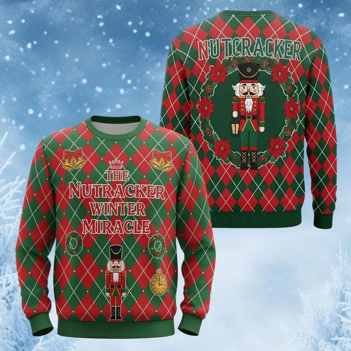 Nutcracker Soldiers Funny Crack Deez Nuts Christmas Sweater