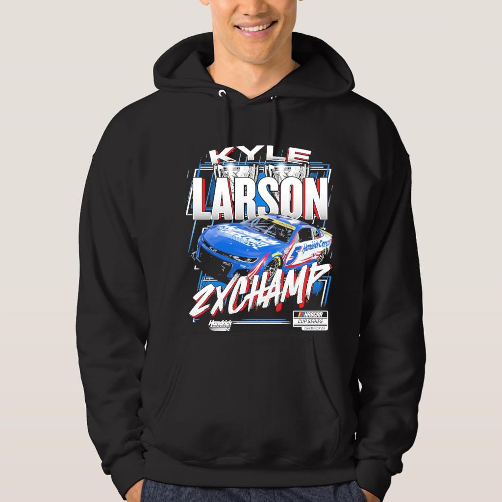Official Kyle Larson Hendrick Motorsports Black Two Time NASCAR Cup Champion T Shirt Hoodie Sweater