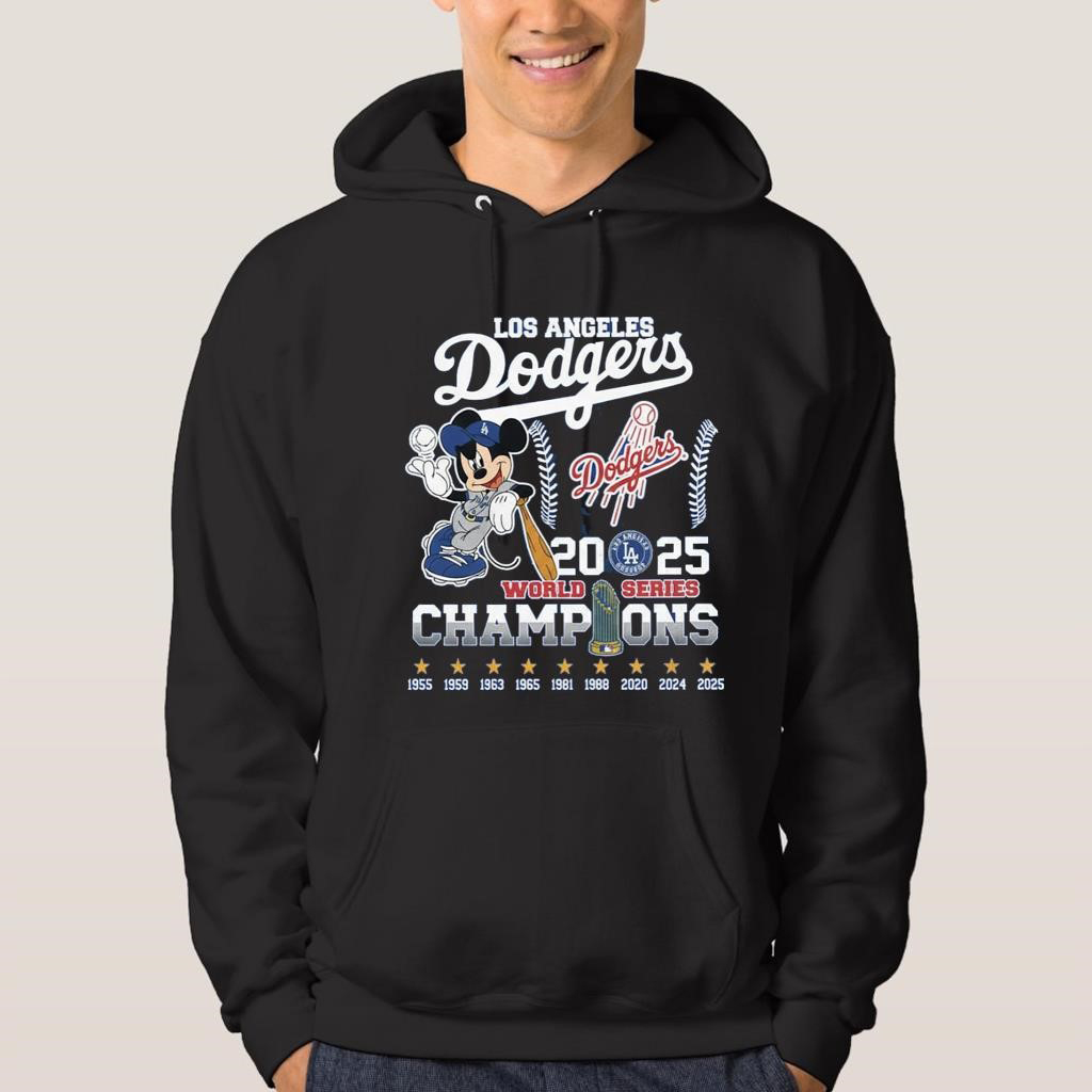 Official Mickey Dodgers 2025 World Series Champions Baseball T Shirt Hoodie Sweater