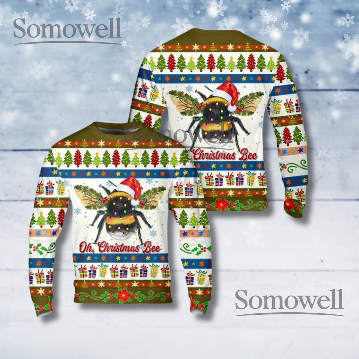 Oh Christmas Bee Funny Ugly Christmas Sweater Unisex Holiday Jumper