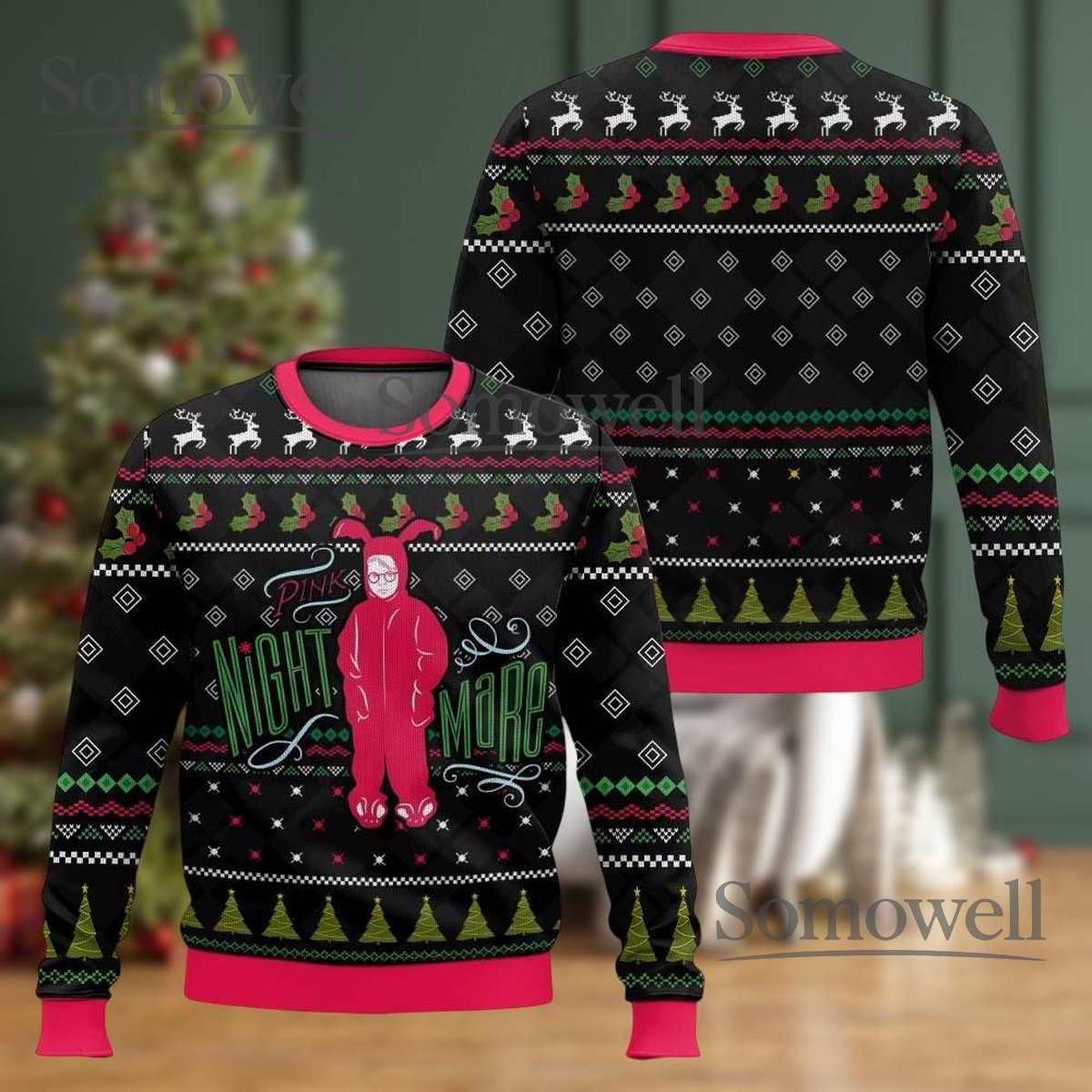 Oh Fudge A Christmas Story Red Black Ugly Christmas Sweater Funny Holiday Knit Gift