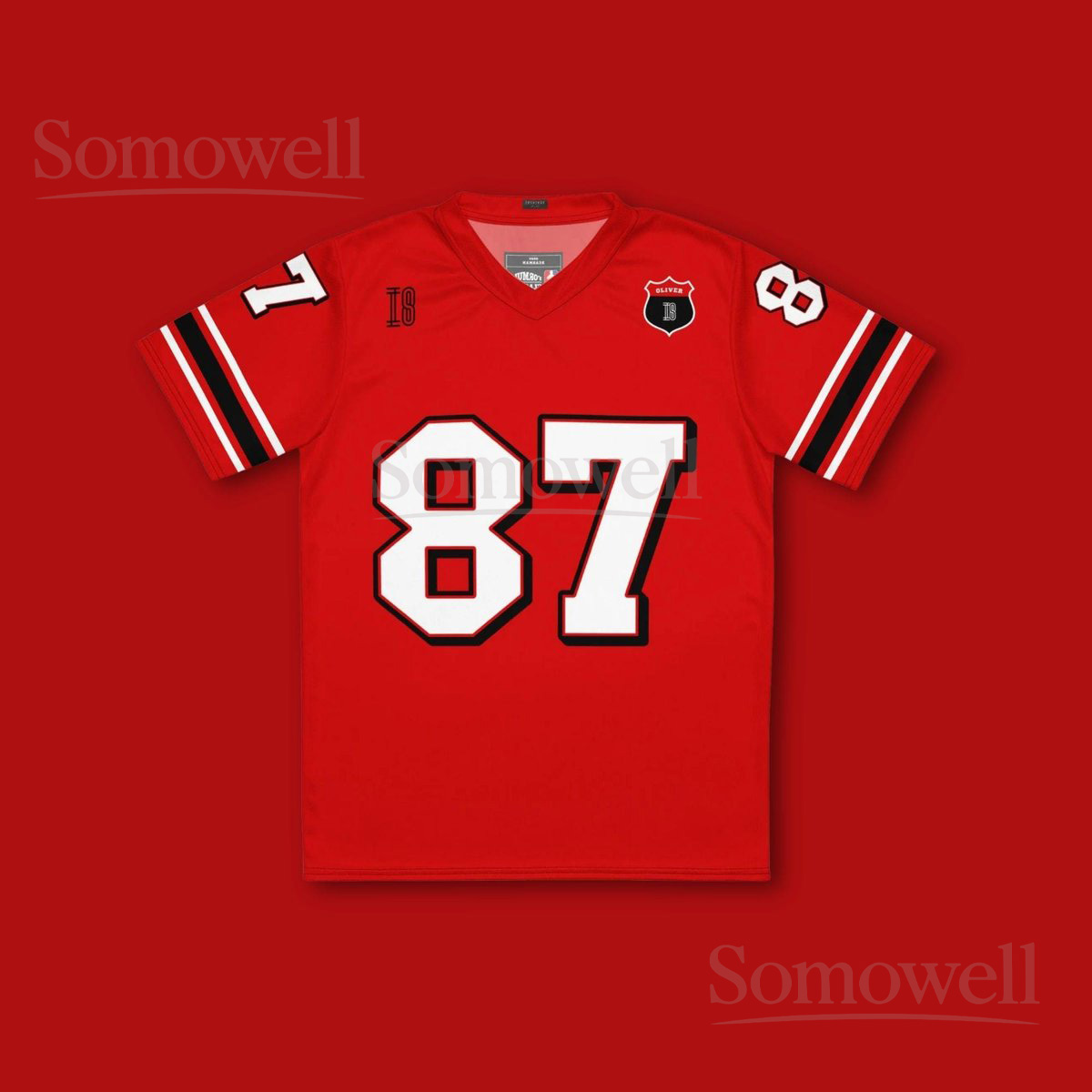 Custom Oliver Bearman Haas F1 Football Jersey Shirt for Formula One Fans Red and Black Racing Shirt with Team Number Design