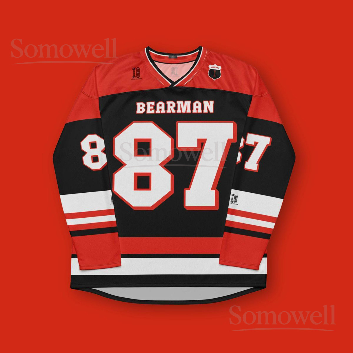 Custom Oliver Bearman Haas F1 Hockey Jersey Shirt for Formula 1 Fans Black and Red Racing Apparel Unisex Design