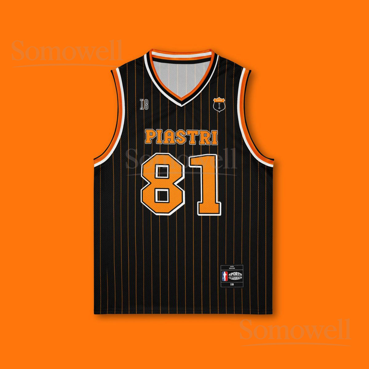 Custom Oscar Piastri McLaren F1 Basketball Jersey Shirt for Formula 1 Fans Black and Orange Summer Racing Outfit