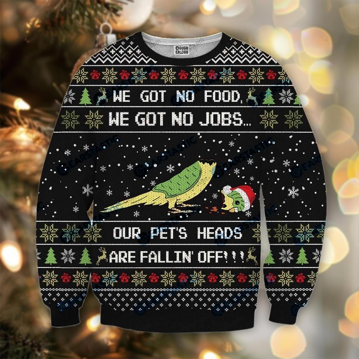 Our Pets Heads Are Fallin Off Ugly Sweater Funny Movie Quote Christmas Gift