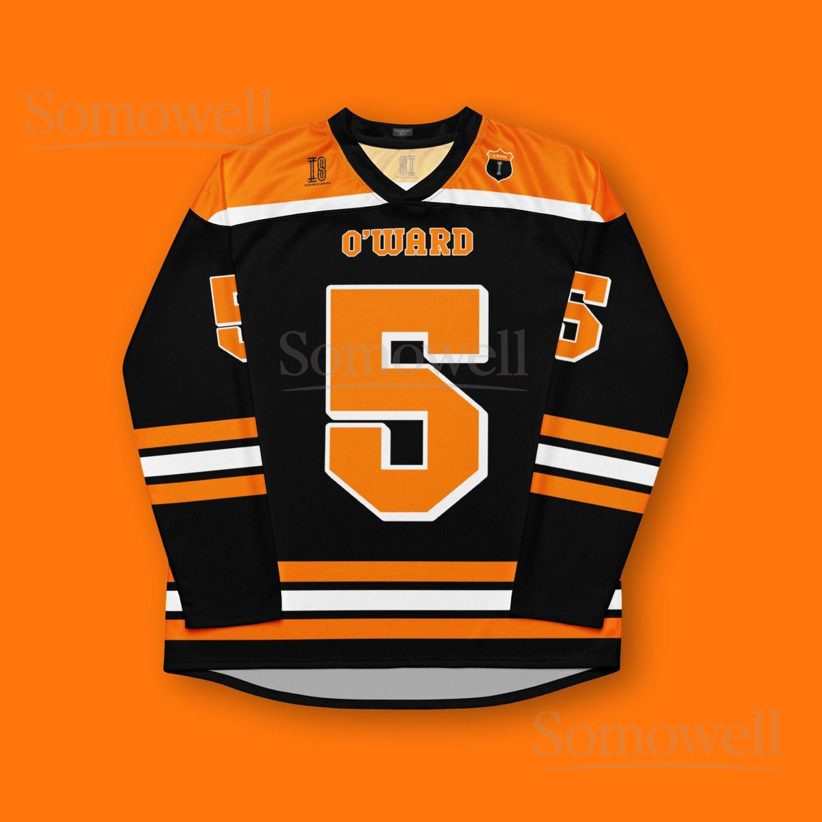 Custom Pato O’Ward McLaren IndyCar Hockey Jersey Shirt for Racing Fans Black and Orange Motorsport Team Gift Apparel