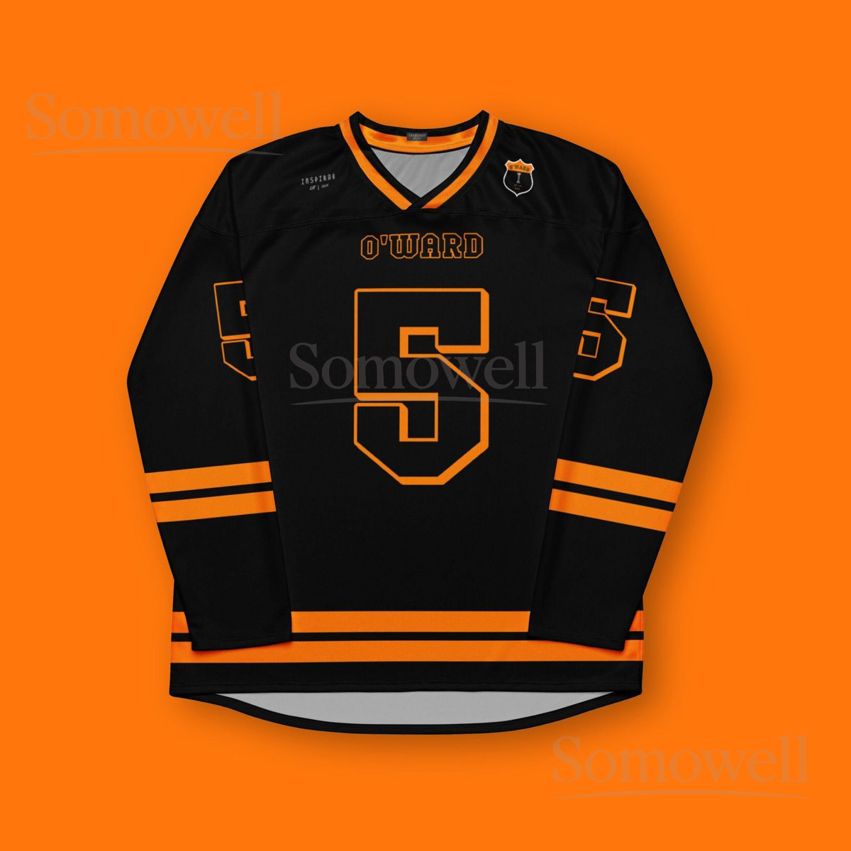 Pato OWard McLaren IndyCar Hockey Jersey Black and Orange Indycar Racing Sweater