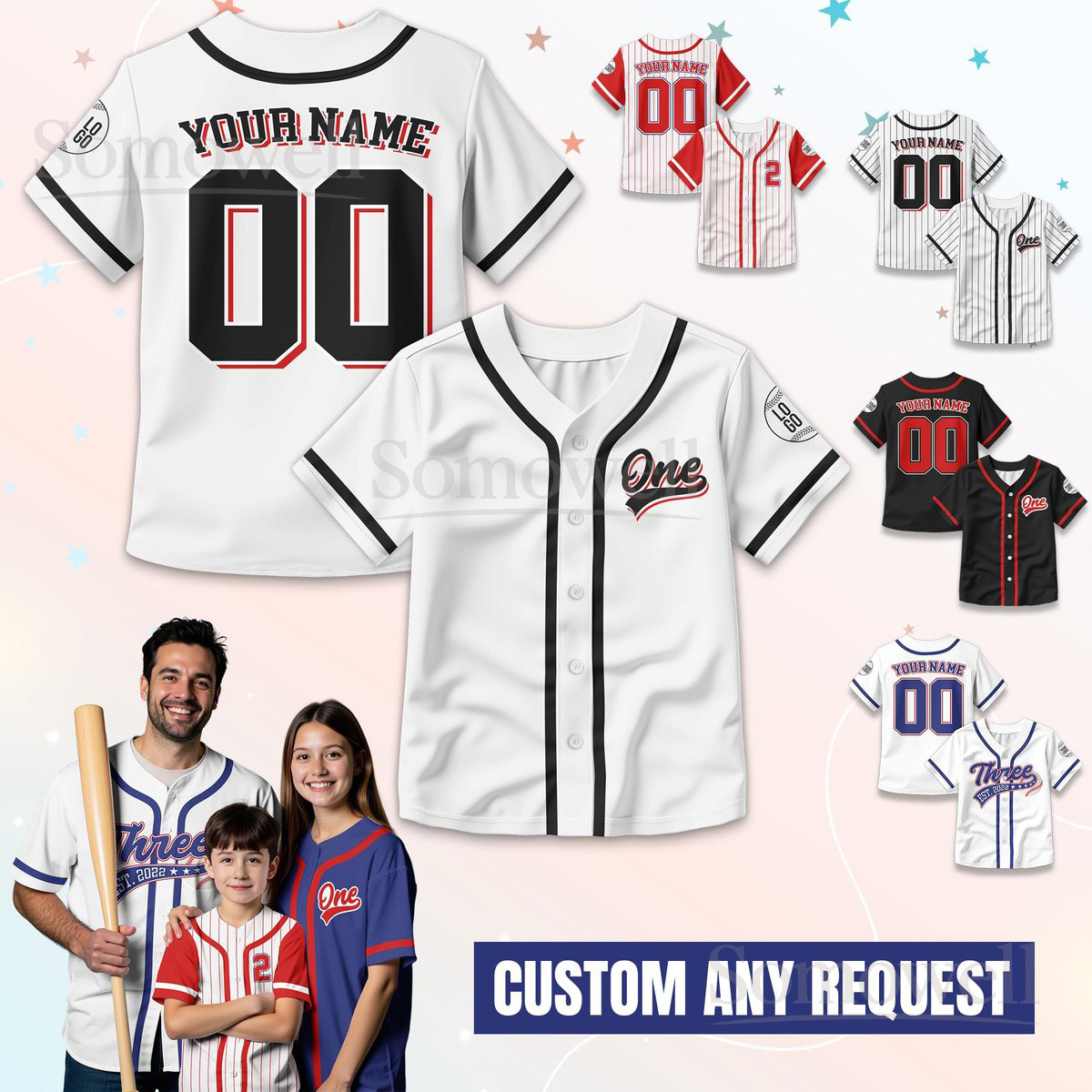 Personalized Birthday Boy Baseball Jersey Many Colors For Youth Kids Custom Name Number