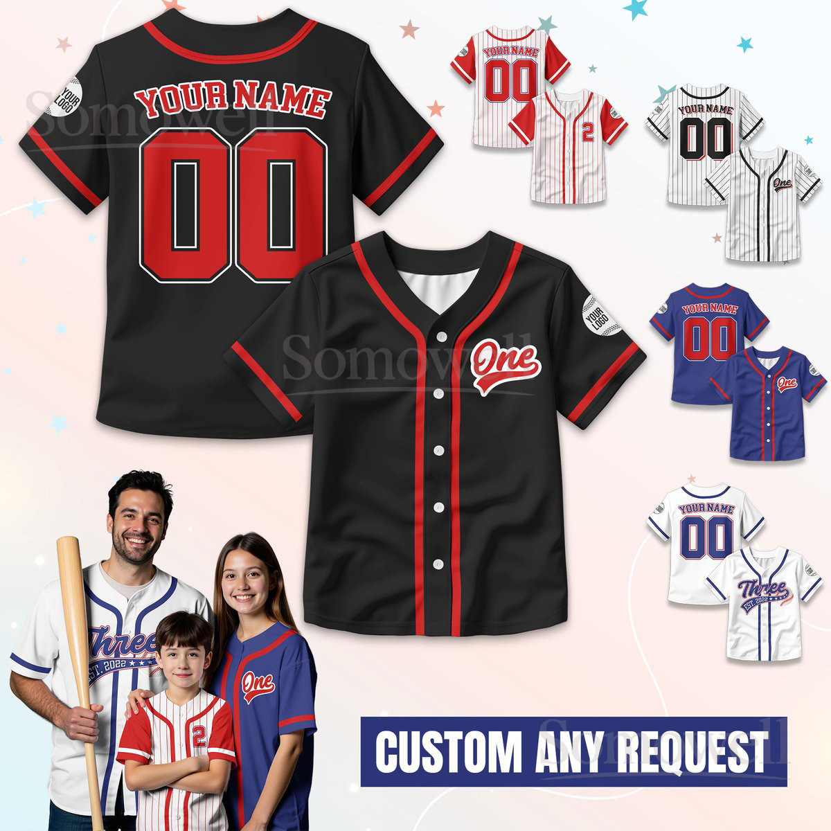 Personalized Baseball Jersey Many Colors For Birthday Boy Youth And Kids Custom Team Name Shirt
