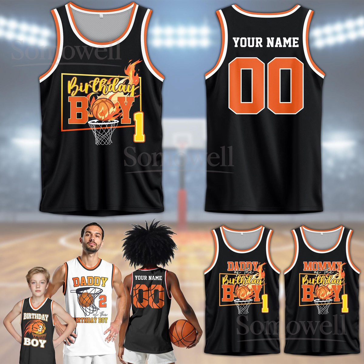 Personalized Basketball Jersey for Birthday Boy Custom Jersey for Youth Kids in Multiple Colors