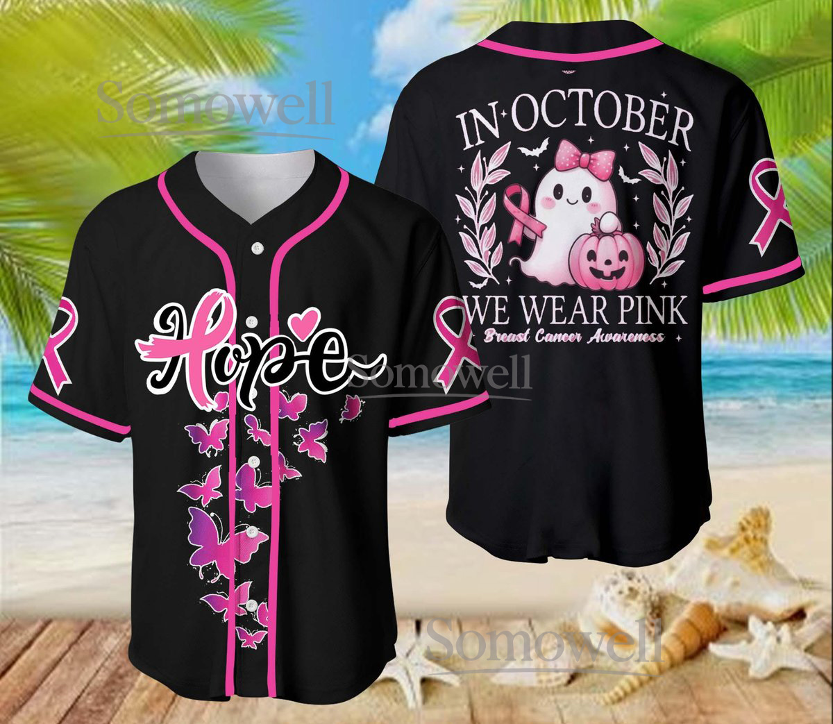Personalized Breast Cancer Awareness Baseball Jersey for Support and Hope