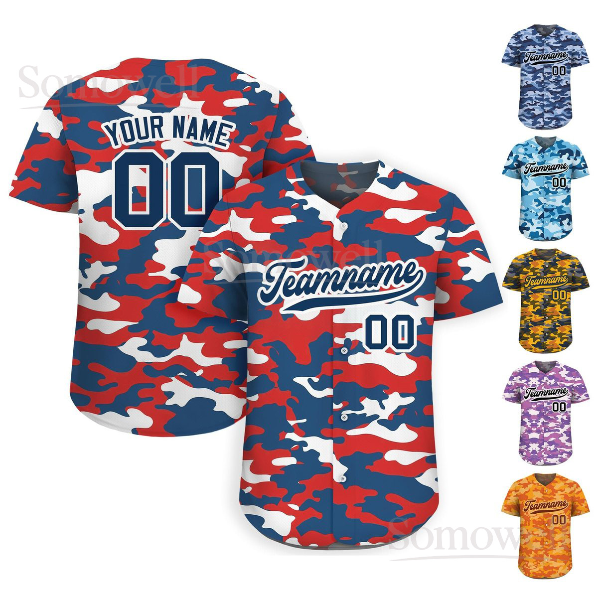 Custom Camo Baseball Jersey with Team Name and Number Personalized for Men Women Youth Custom Any Color Perfect for Outdoor Sports