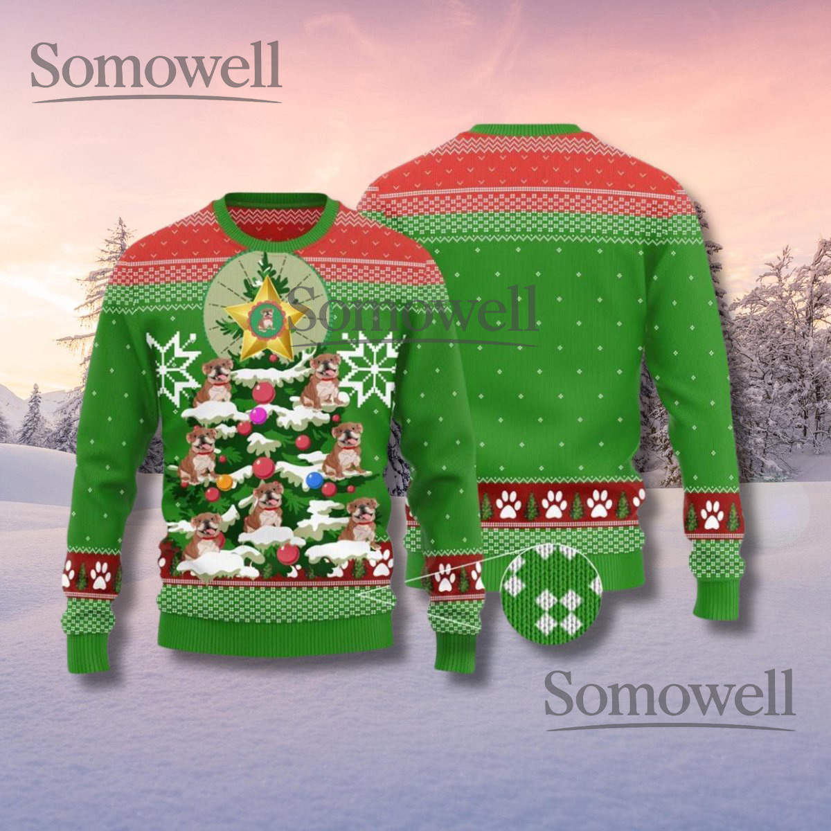 Personalized Dog Christmas Sweater Cute Pet Holiday Gift