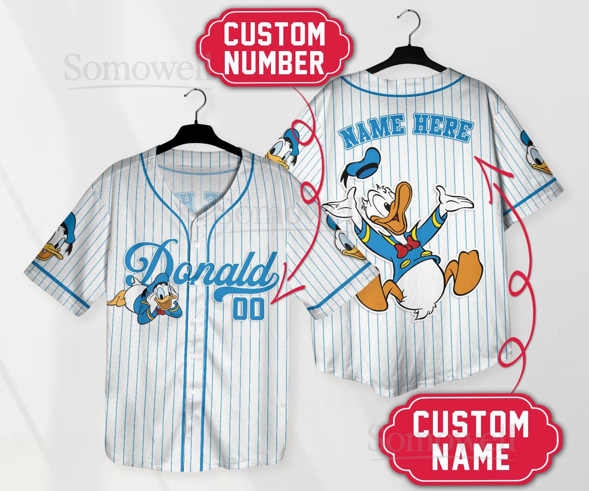 Personalized Donald Duck Baseball Jersey Shirt Magic Kingdom Shirt Custom Donald Duck Shirt Gifts_1889660948