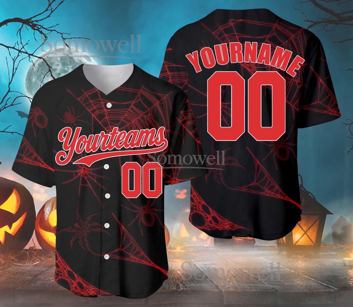 Personalized Halloween Horror Baseball Jersey for Custom Team Shirt with Name and Number