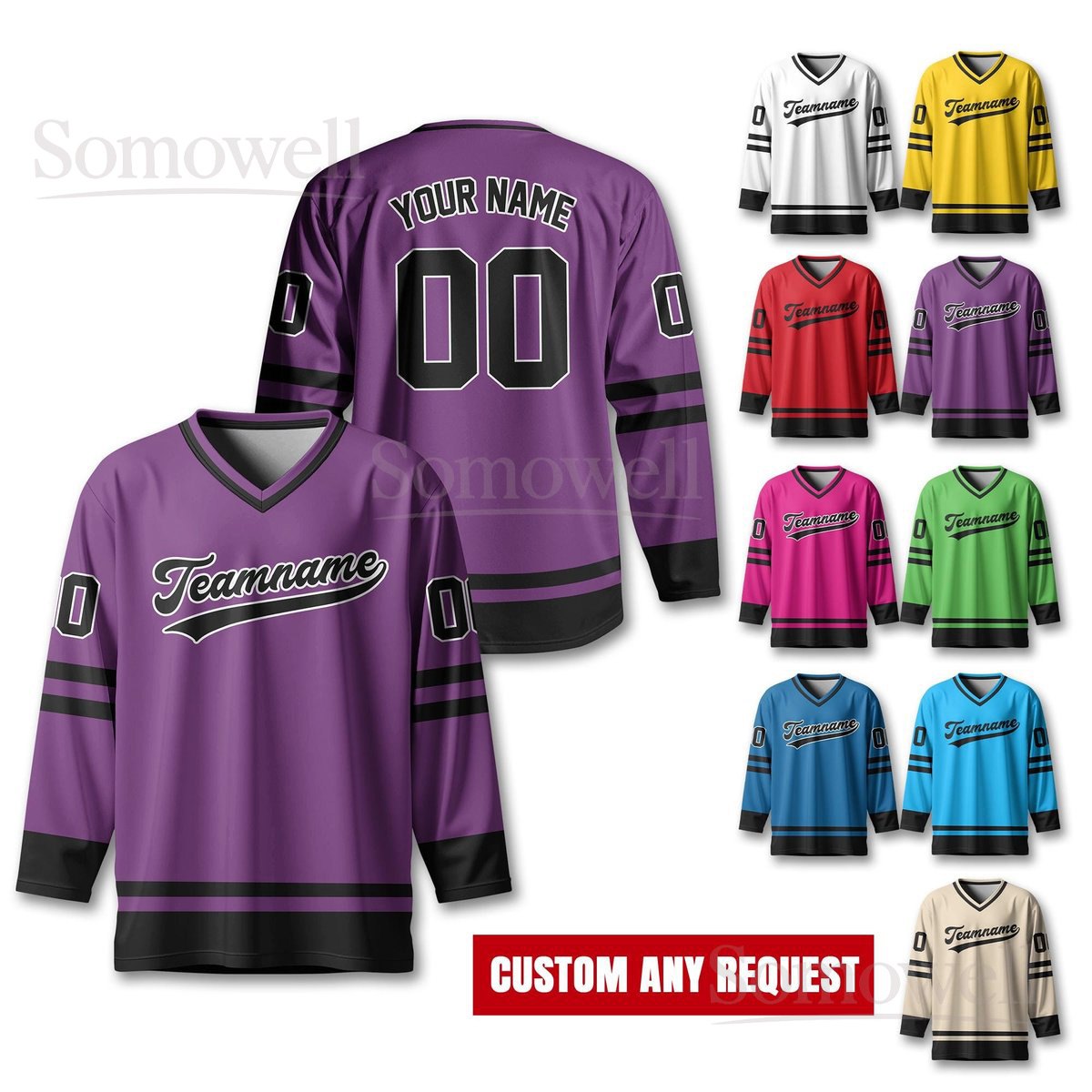 Personalized Ice Hockey Jersey for Men Women Custom Team Name Number Long Sleeve Winter Sportswear Multi Color Edition