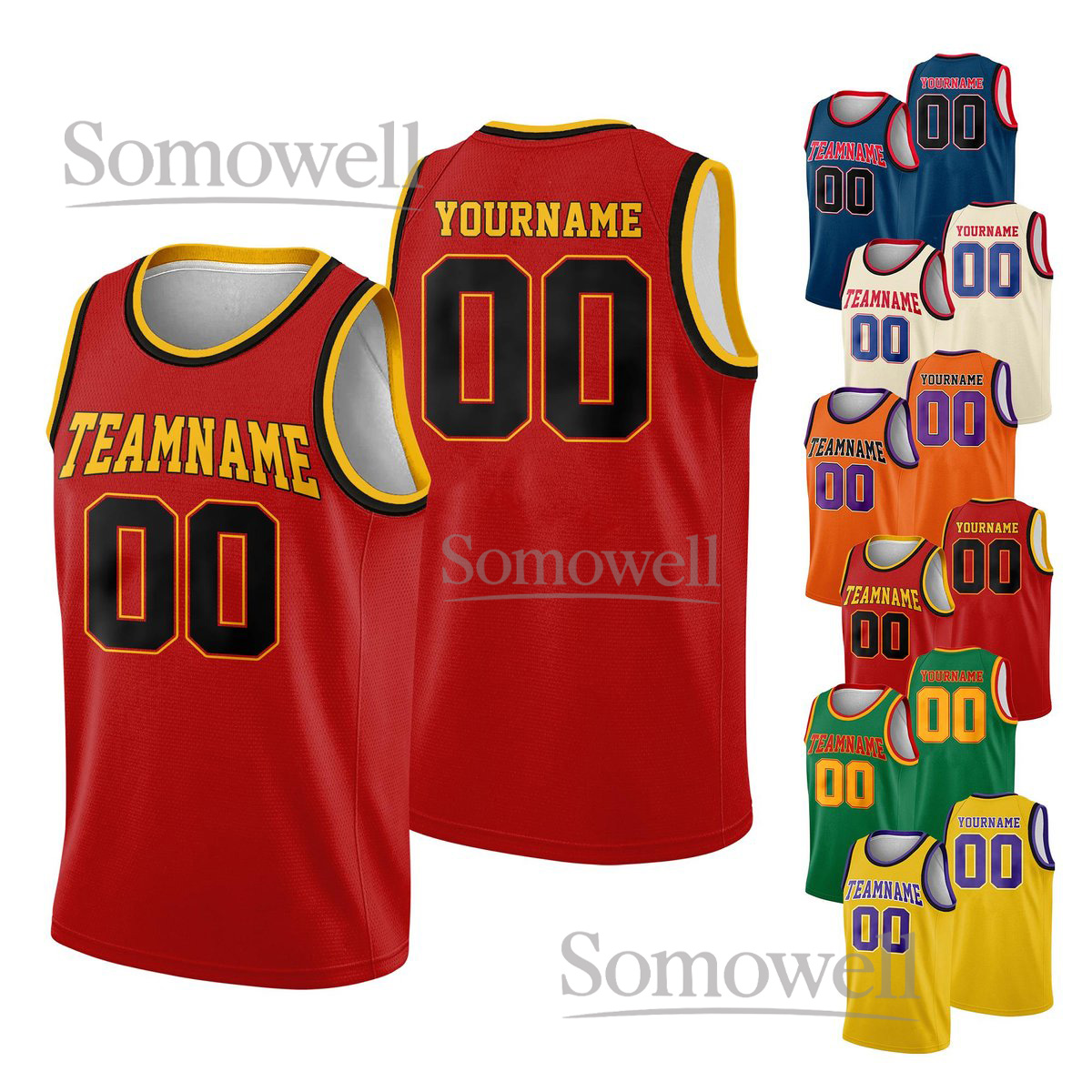 Custom Jersey with Team Name and Number Tank Top for Adult and Kid Available in Various Colors