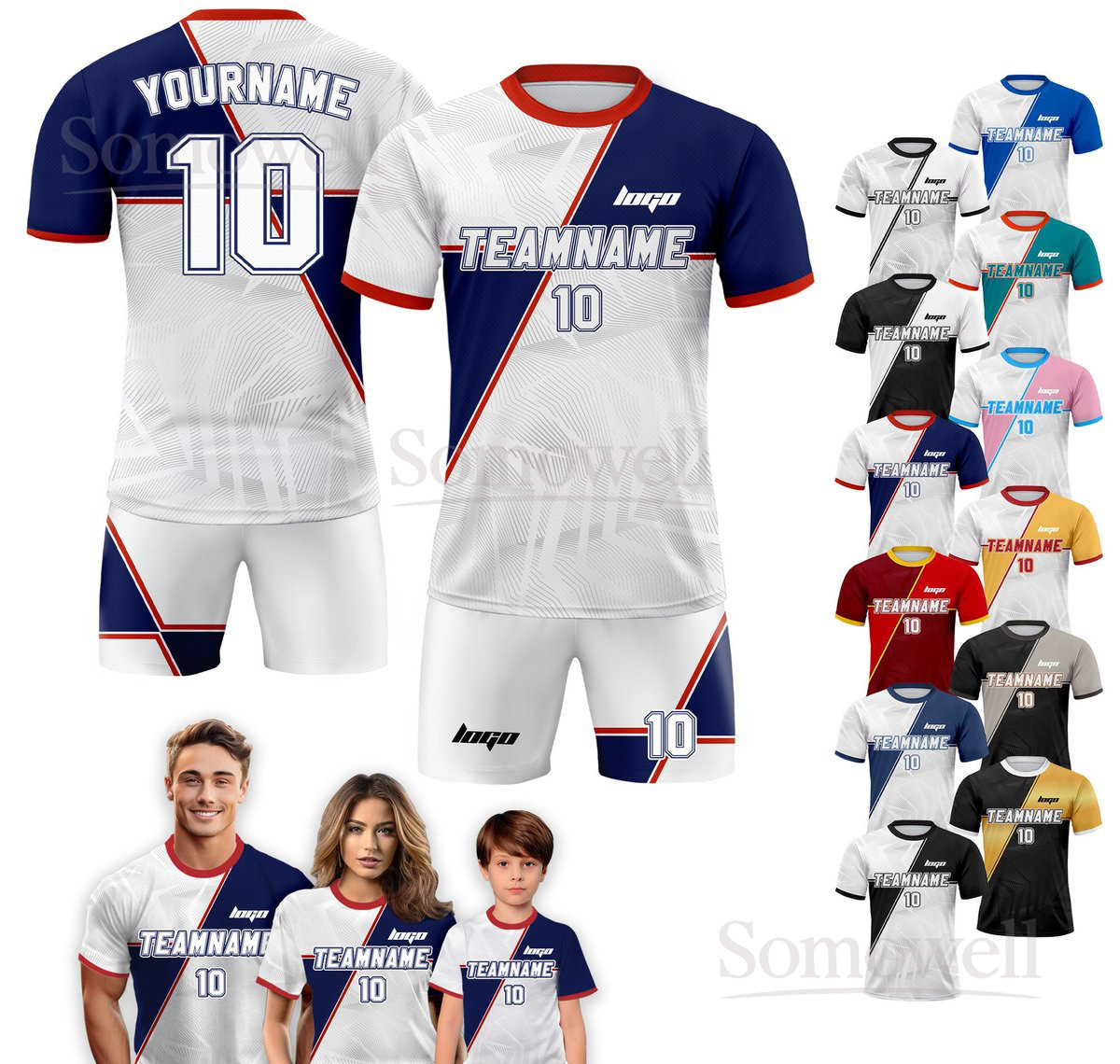 Personalized Sports Jersey Geometric Design Custom Team Name and Number Edition for All Ages