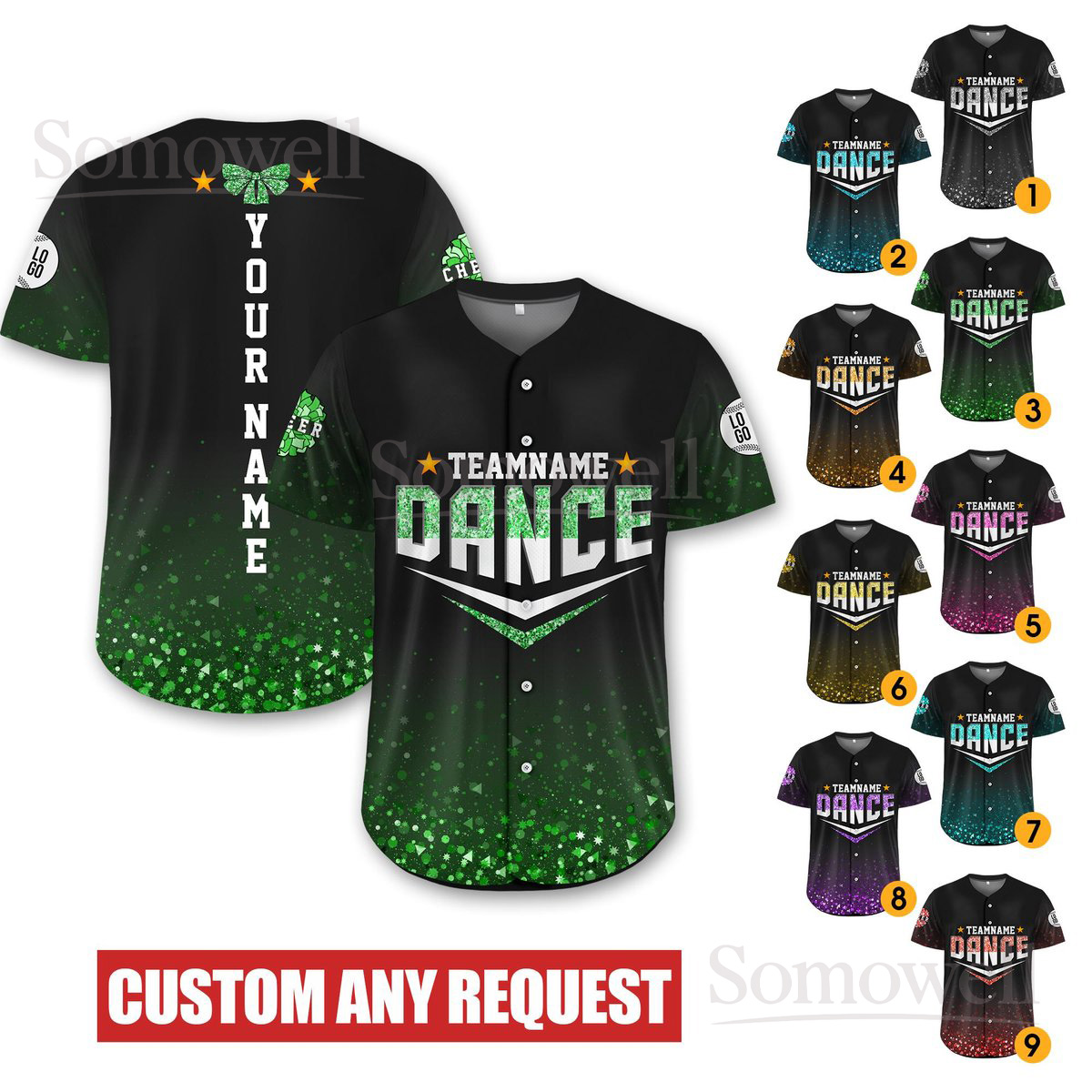 Customizable Glitter Cheer Jersey Personalized with Your Name Available in Multiple Colors for Team Dance and Sports