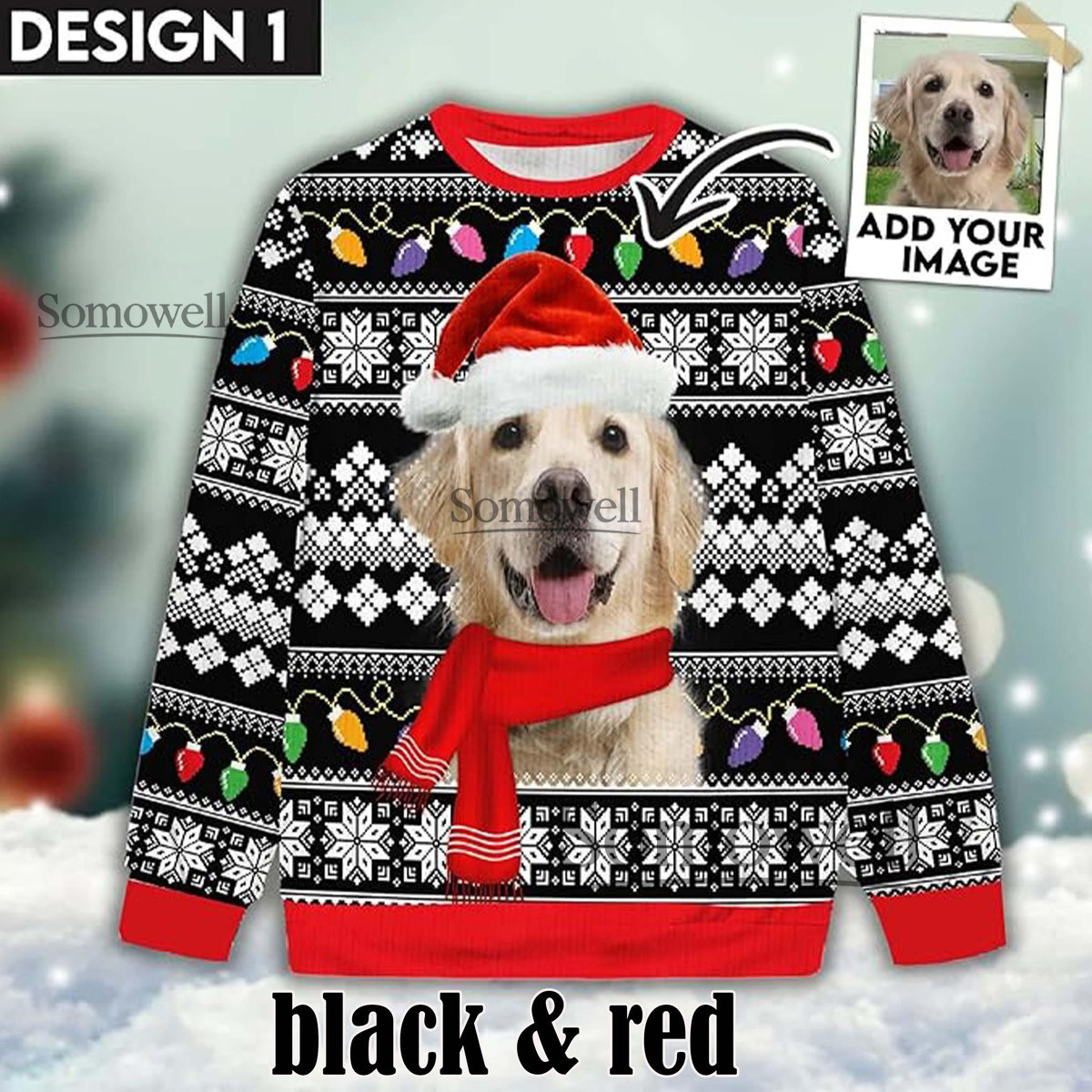 Personalized Pet Face Ugly Christmas Sweater Custom Multi-color Christmas Sweater for Pet Lovers Funny Holiday Gift