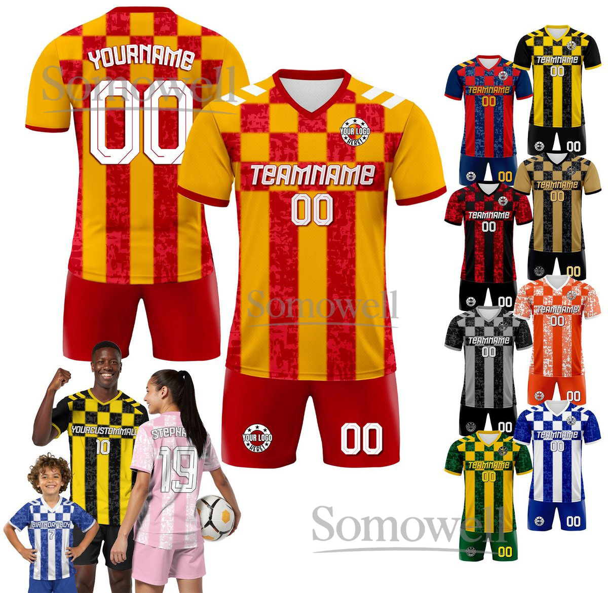 Personalized Sublimation Soccer Jersey Custom Name Number Jersey for Boy Girl Adult Team Uniform