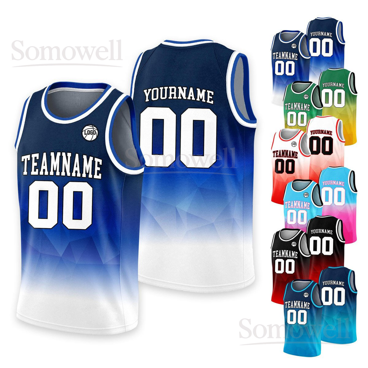 Personalized Team Name Number Basketball Jersey Tank Top For Adult Kid Youth in Multiple Colors