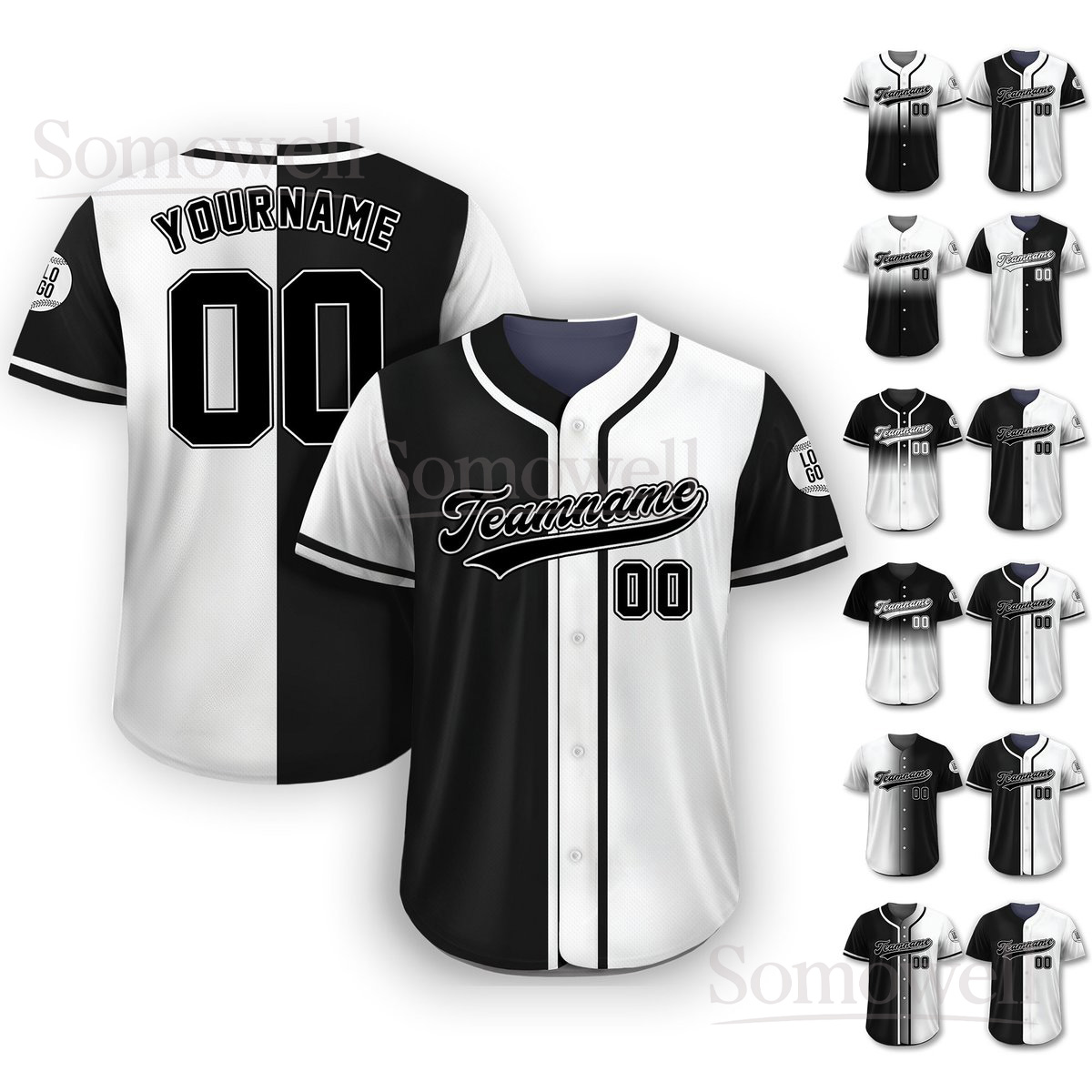 Personalized Baseball Jersey with Team Name Number and Logo Custom Sports Uniform Gift for Player and Fan Multi Color Edition