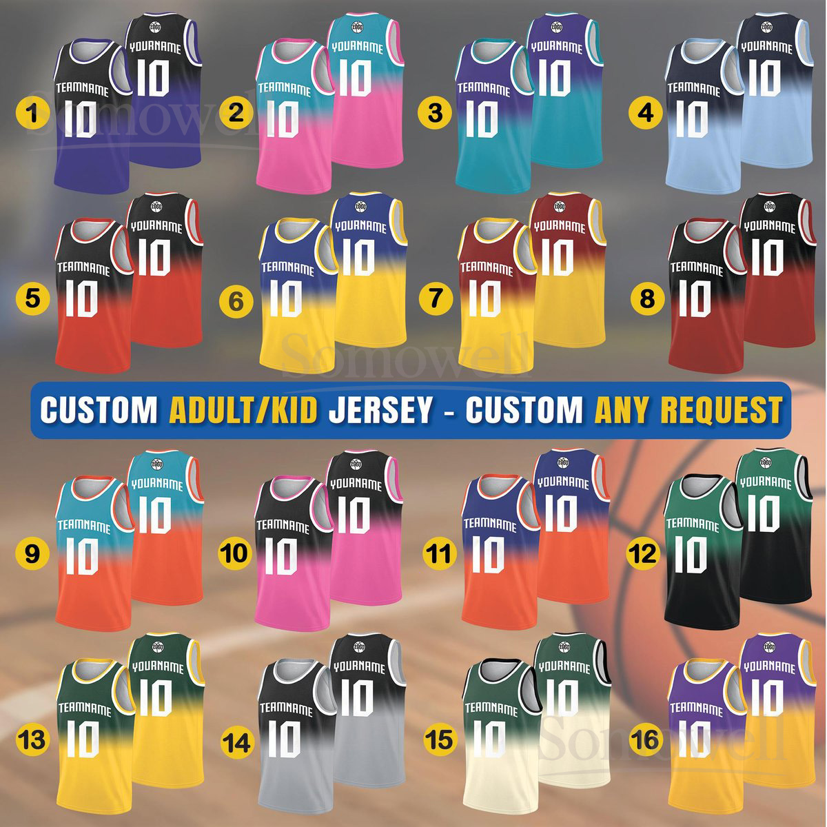 Custom Basketball Tank Top Personalized Team Name Number and Logo for Adult and Youth