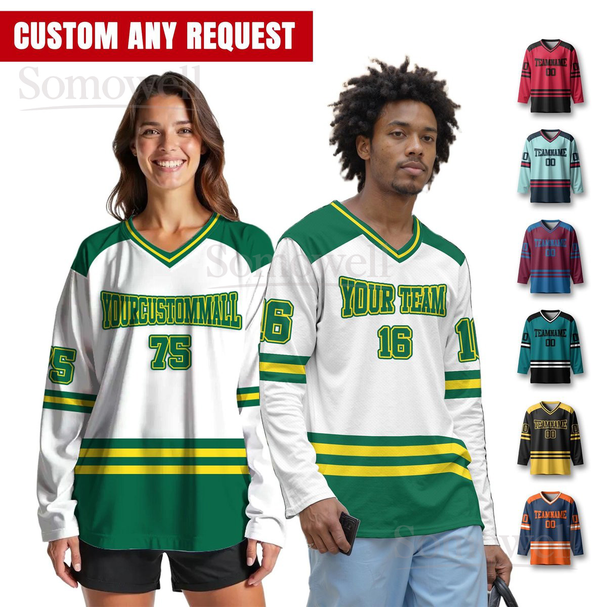 Personalized Team Name Number Logo Ice Hockey Jersey Many Colors for Men Women Custom Any Request