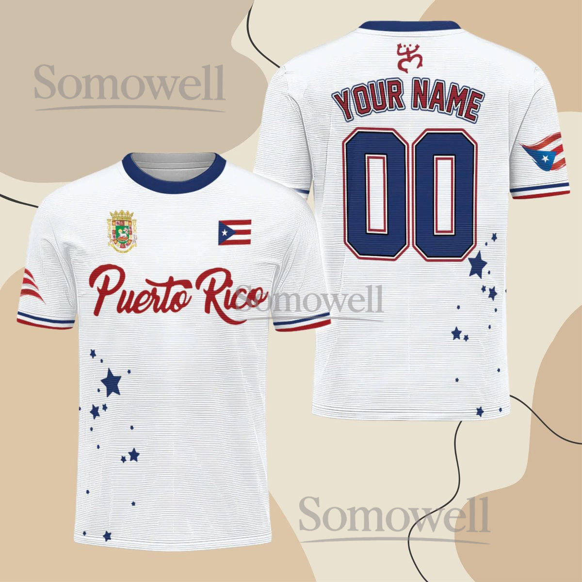Puerto Rico Jersey Shirt White Unisex Design Personalized Name Gift