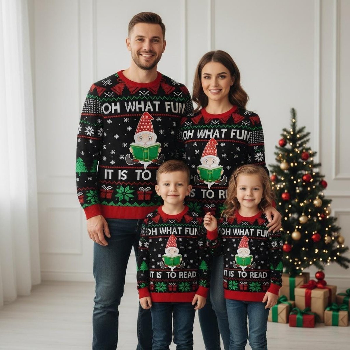 Oh What Fun It Is To Read Ugly Christmas Sweater Book Lover Holiday Pullover Gift for Readers