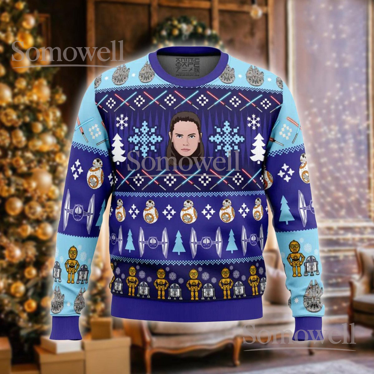 Retro Space Robot Ugly Christmas Sweater Sci Fi Droid Holiday Gift