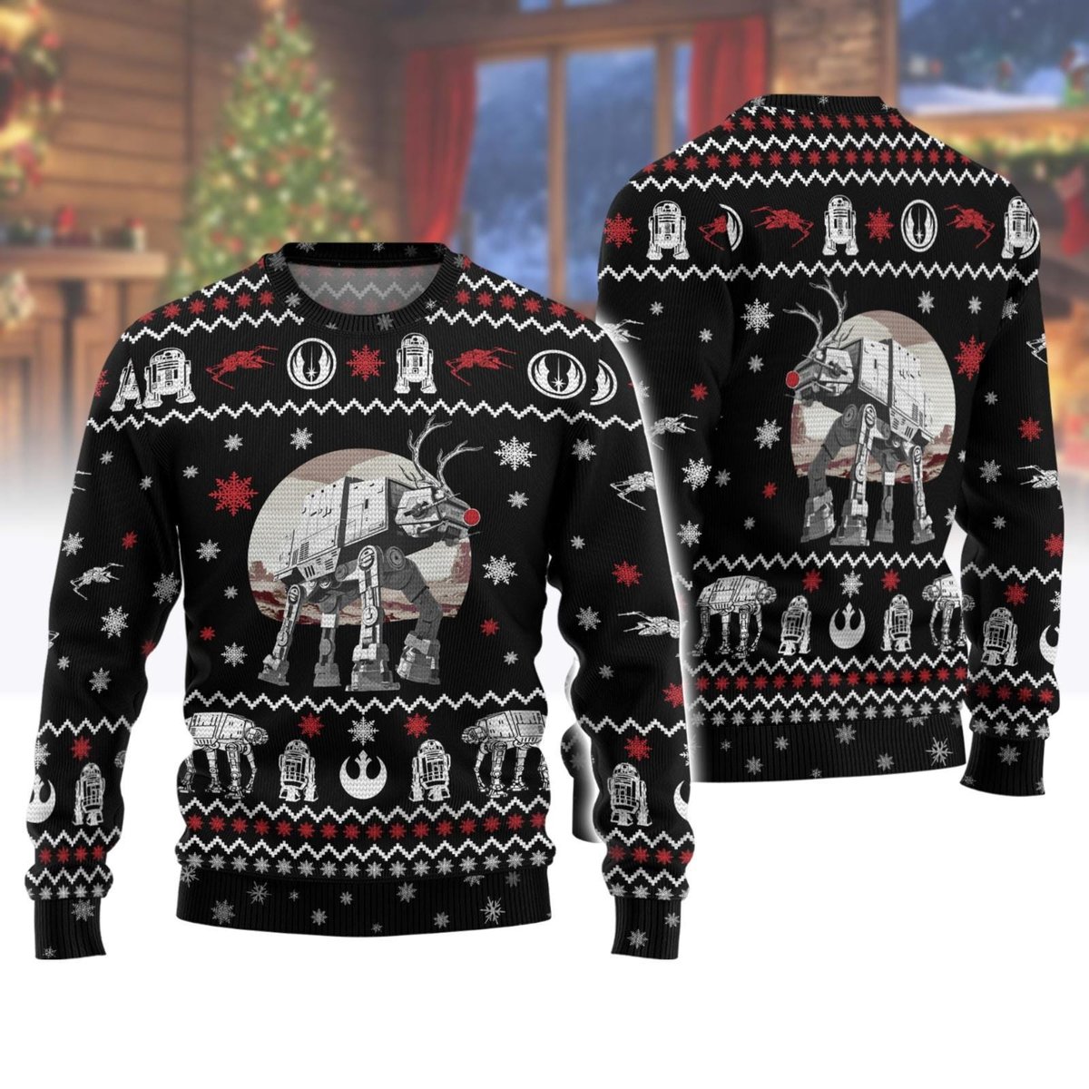 Star Wars Robot Reindeer Ugly Sweater Sci Fi Fans Holiday Christmas Gift