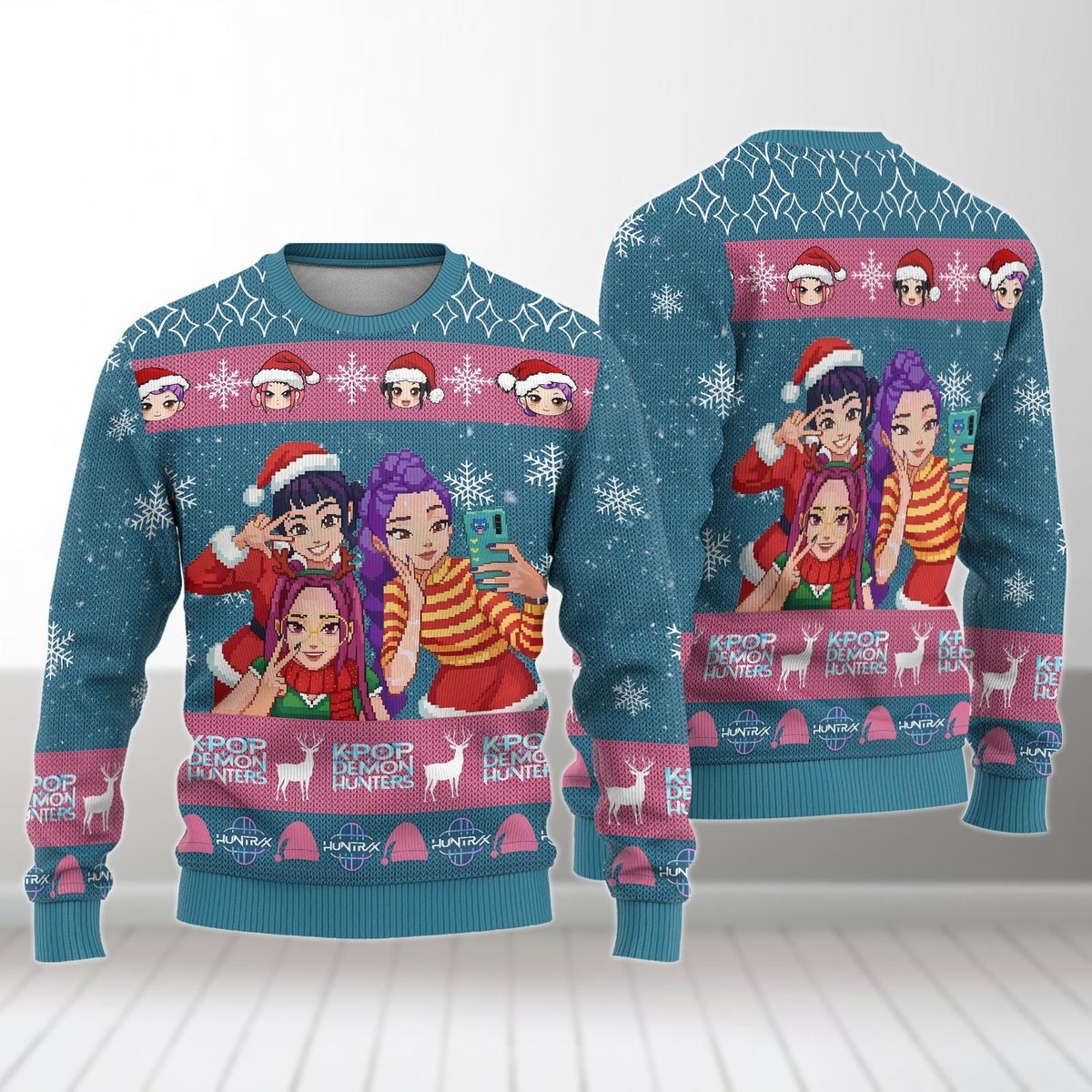 Rumi Mira Zoey Kpop Anime Christmas Sweater Cute Fans Holiday Gift
