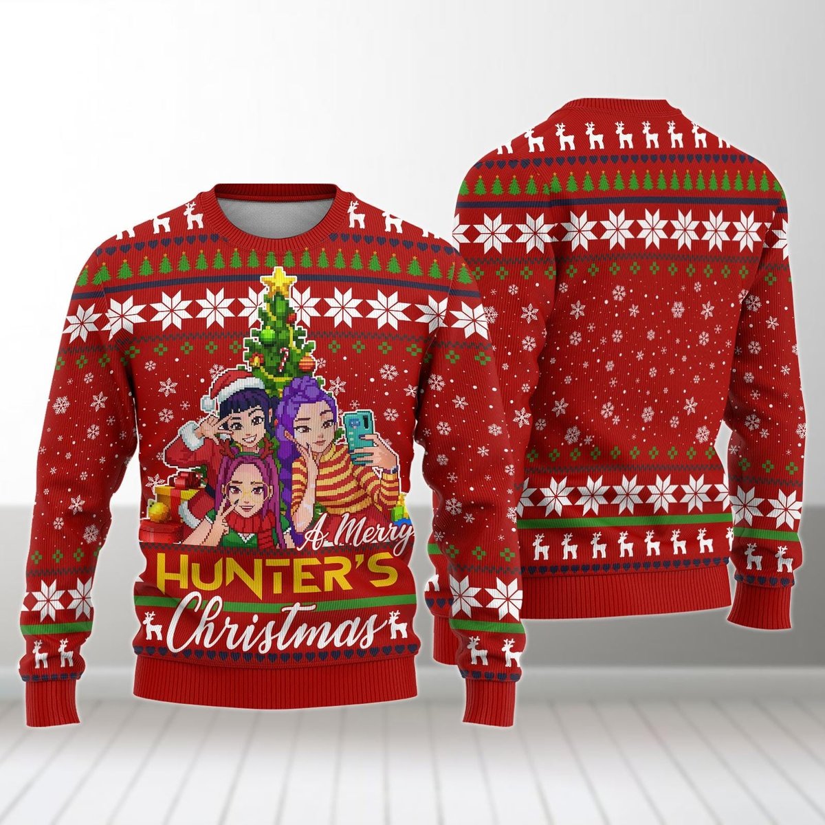 Rumi Mira Zoey Kpop Ugly Christmas Sweater Funny Fans Holiday Gift