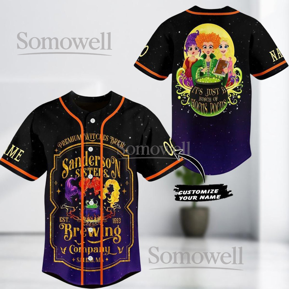 Sanderson Sisters Hocus Pocus Baseball Jersey Shirt Custom Halloween Witch Gift