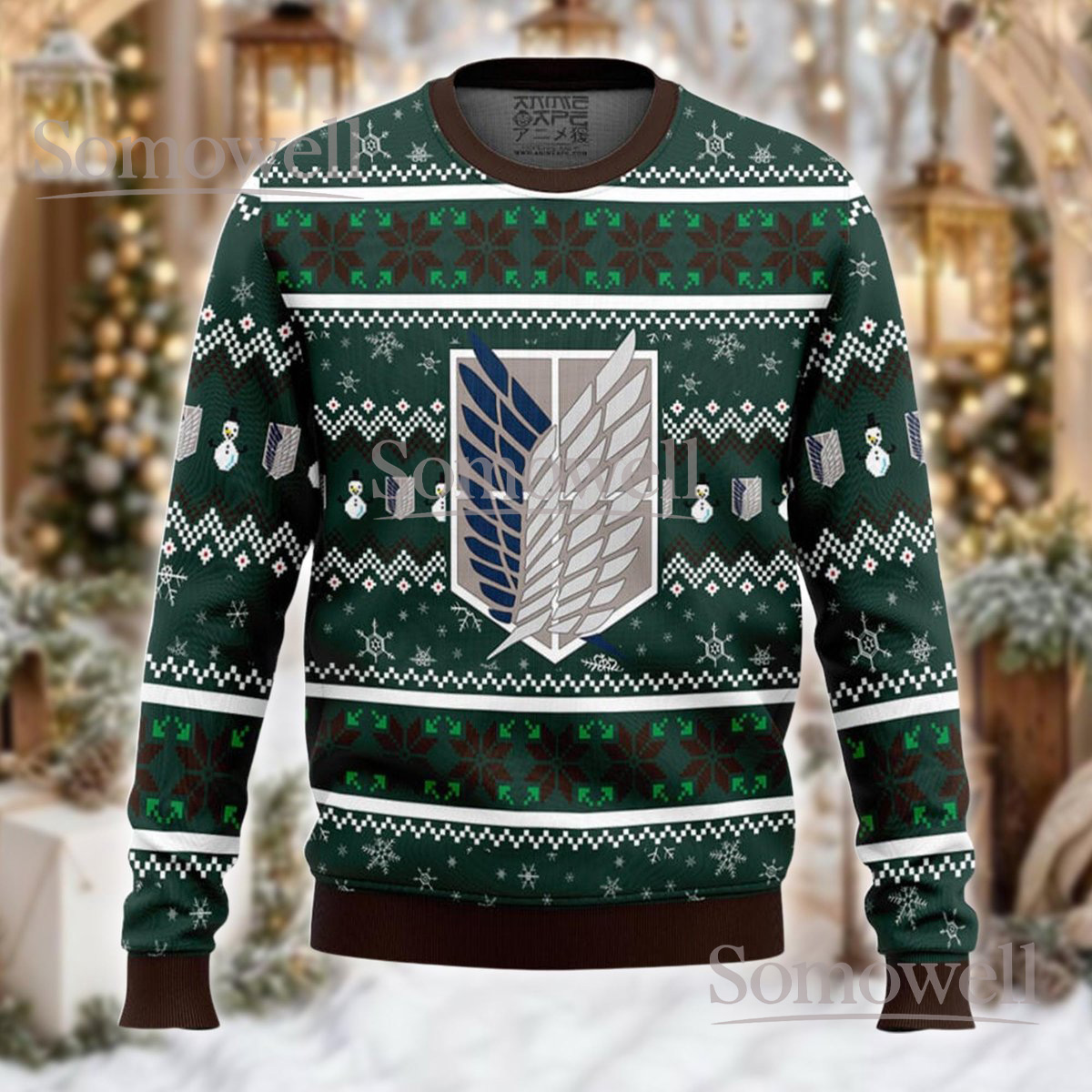 Scout Regiment Attack On Titan Ugly Christmas Sweater Anime Fan Holiday Knit Jumper Gift