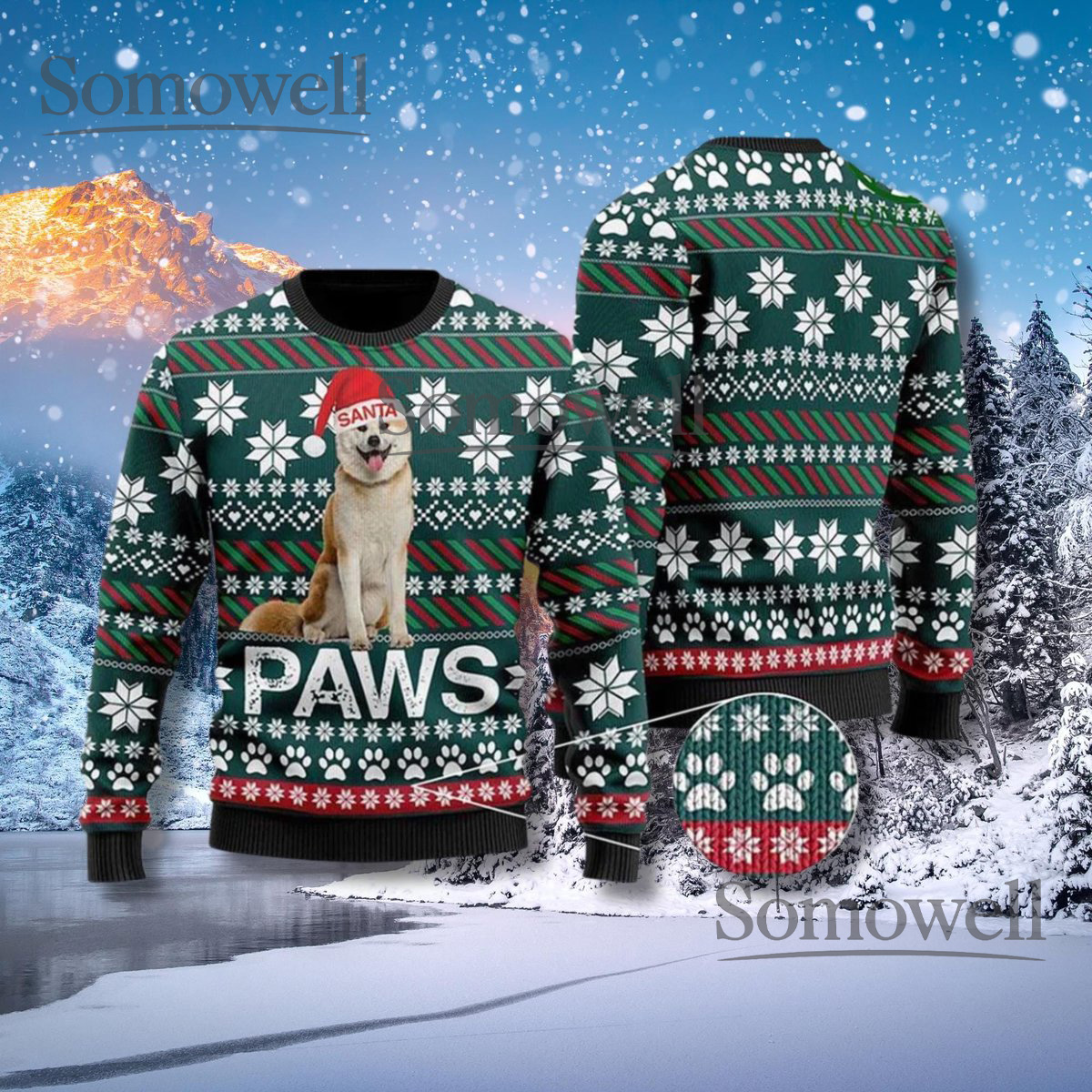 Shiba Inu Christmas Sweater Funny Santa Dog Ugly Xmas Knit