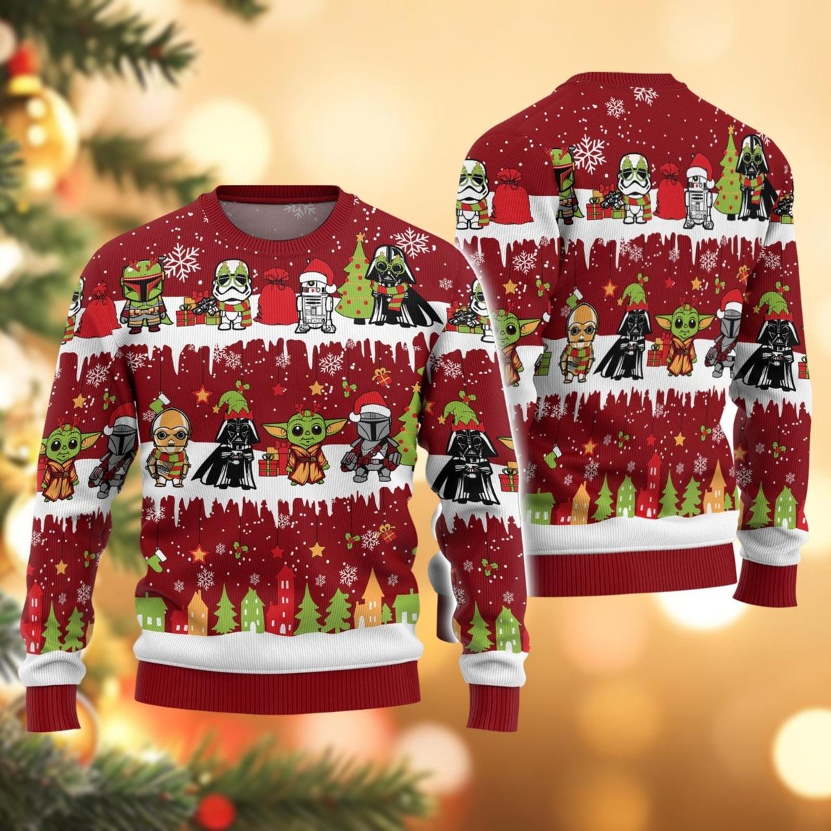 Merry Sithmas Black Red Ugly Christmas Sweater Funny Star Holiday Knit Pullover