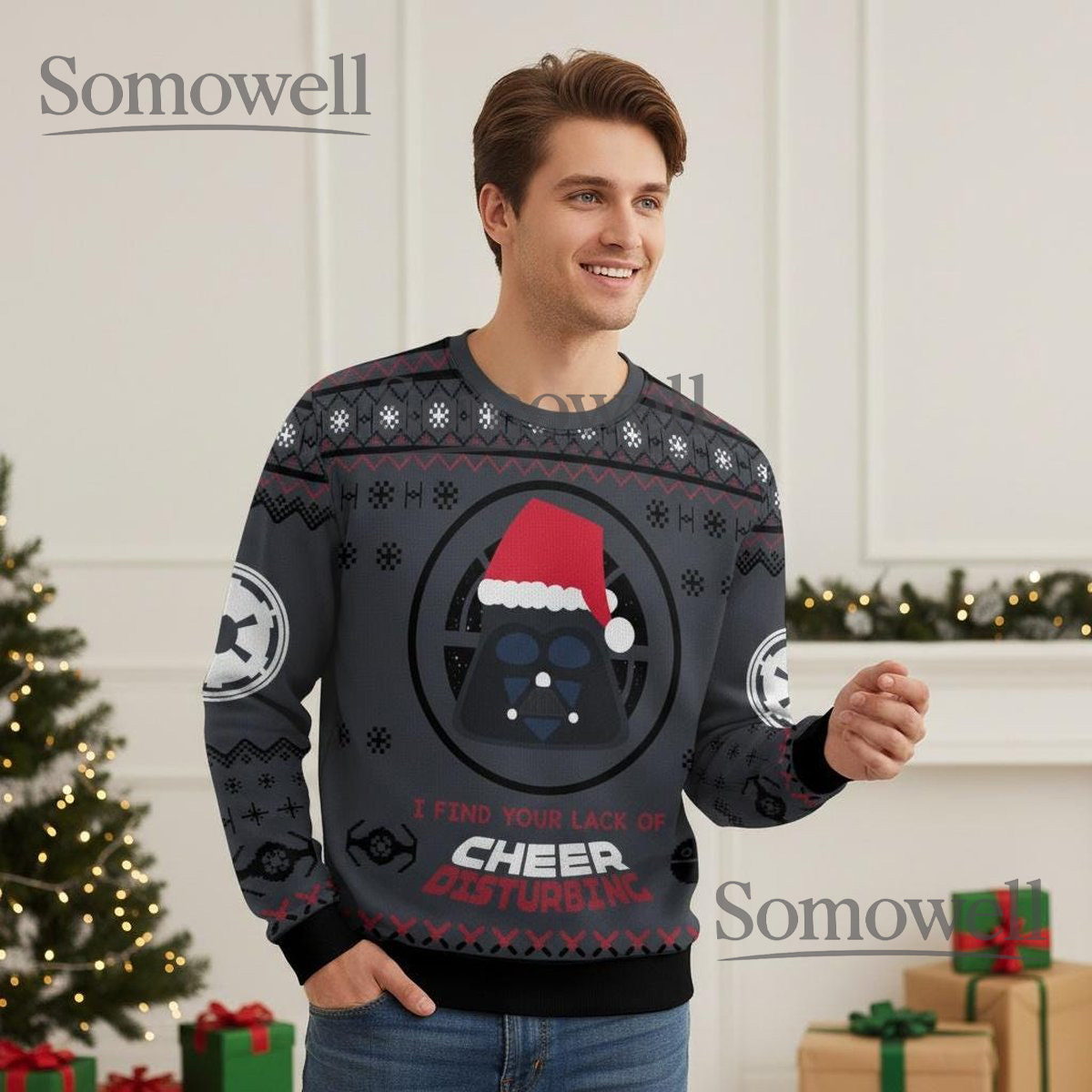 Star Wars Darth Vader Santa Ugly Sweater Christmas Black Funny