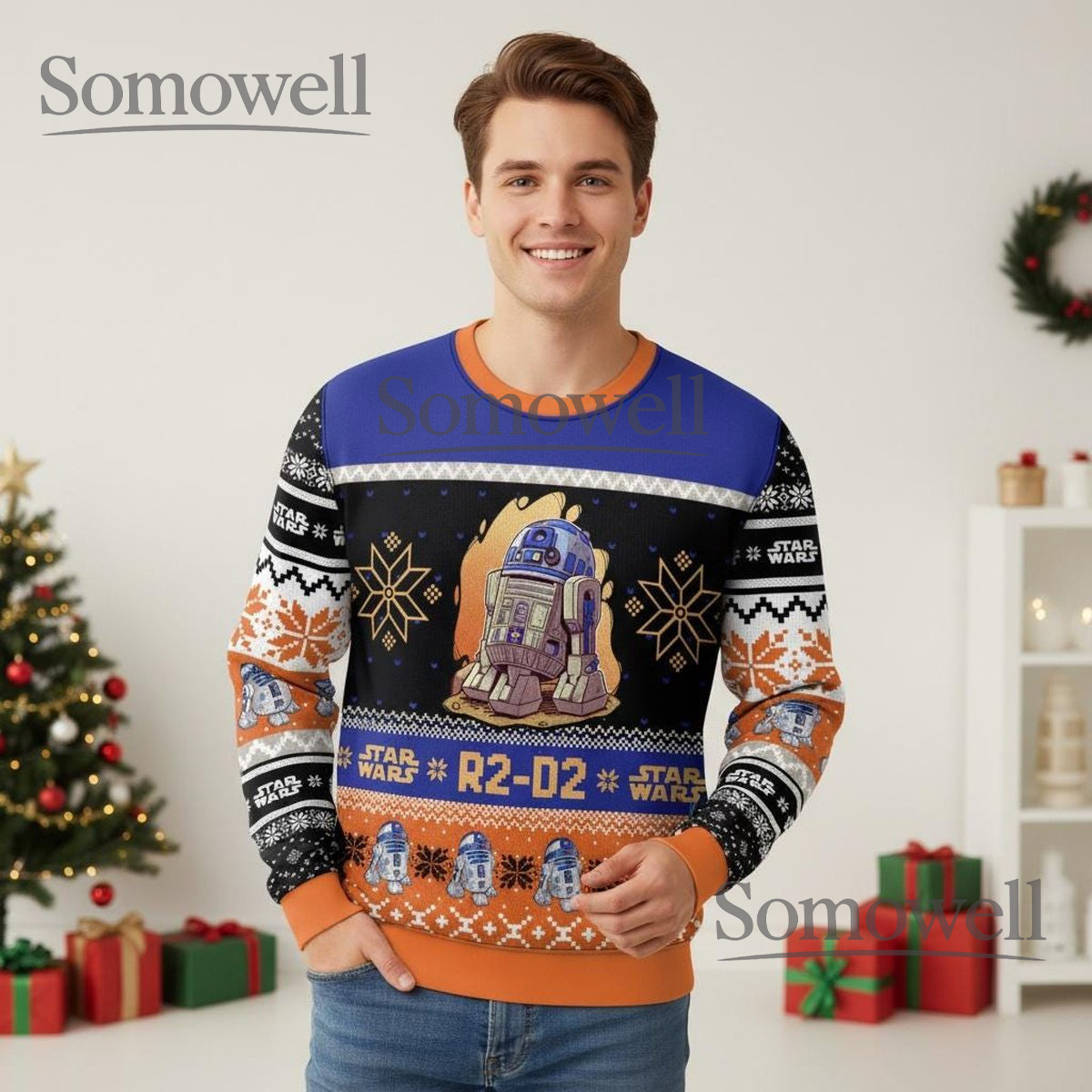 R2 D2 Star Wars Christmas Sweater Funny Droid Ugly Holiday Gift for Fans