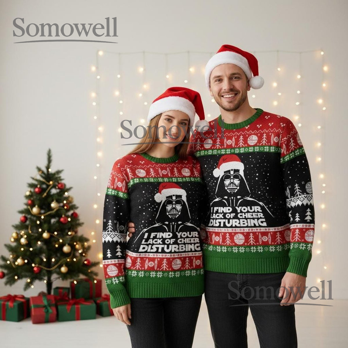 Darth Vader Christmas Sweater Funny Find Your Lack of Cheer Disturbing Holiday Outfit